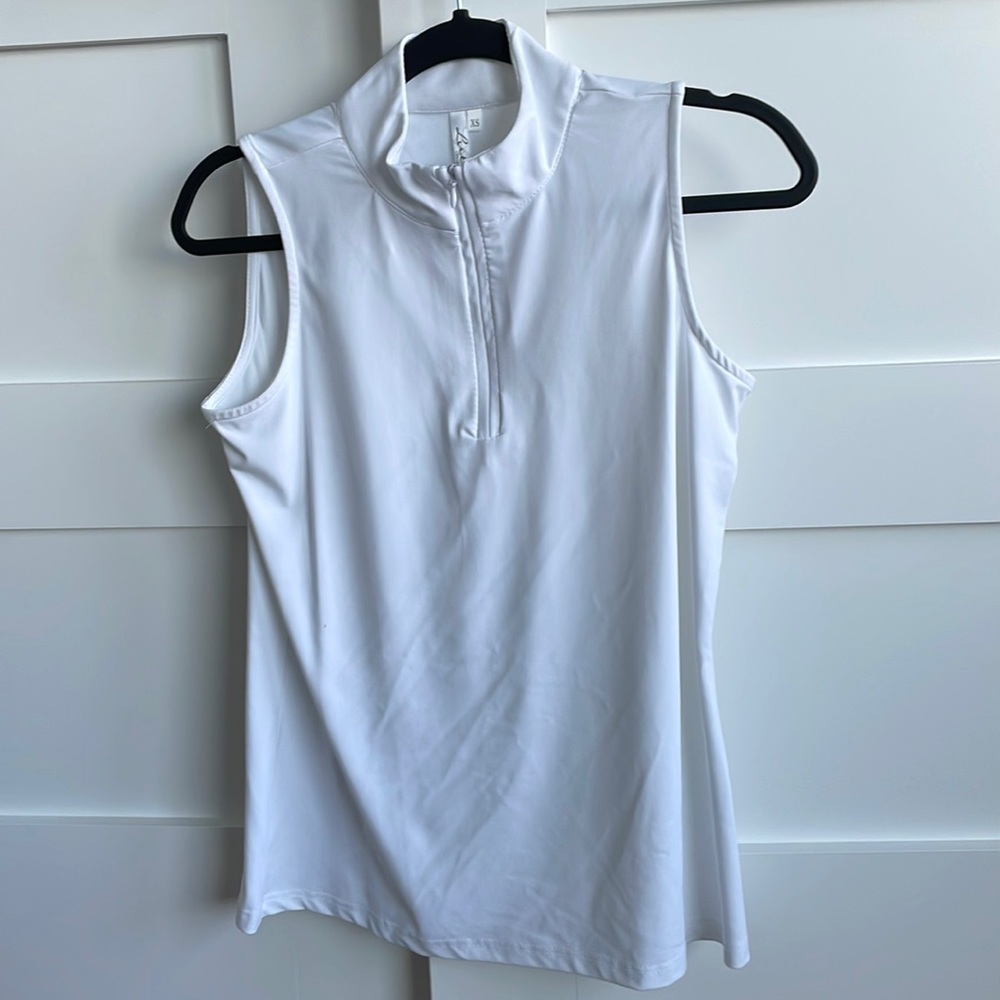 LuluB sleeveless quarter zip XS white